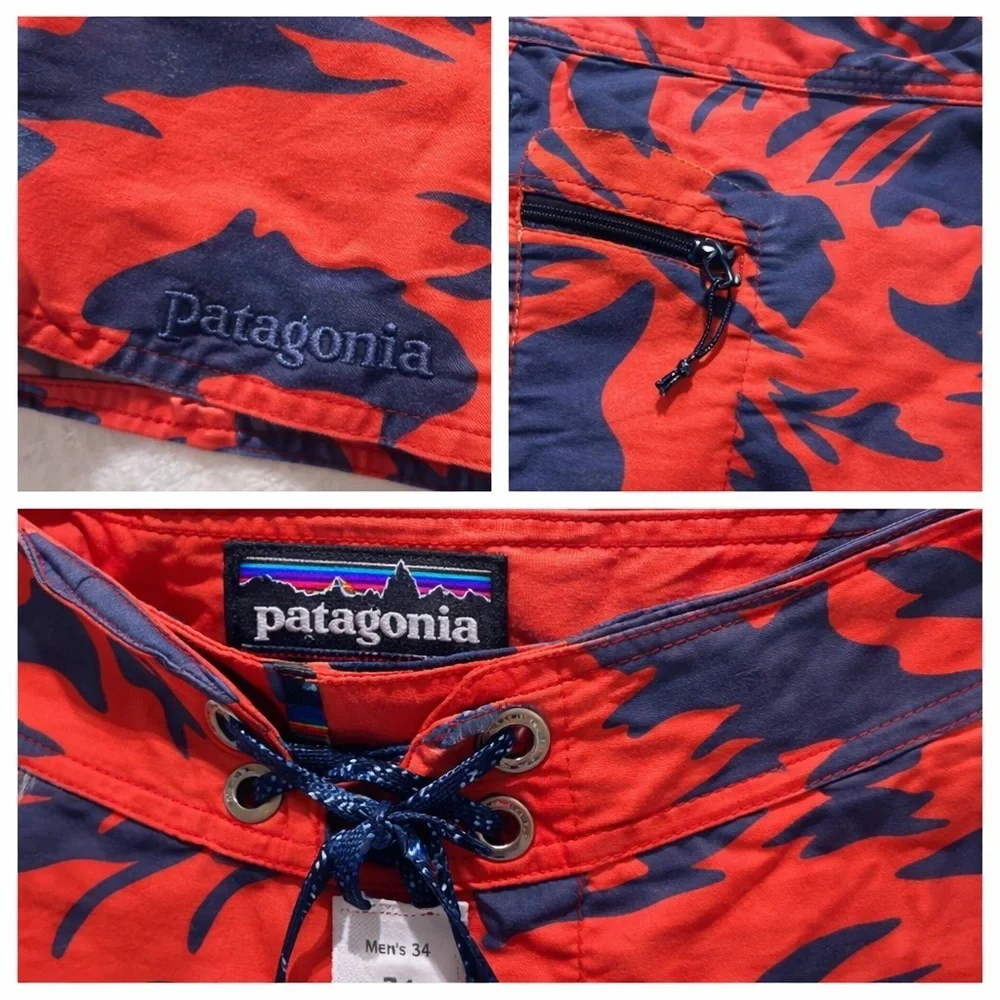 Patagonia Wavefarer Board Shorts 34 Surf Swim Tropical